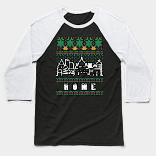 Rome Italy Ugly Christmas Baseball T-Shirt